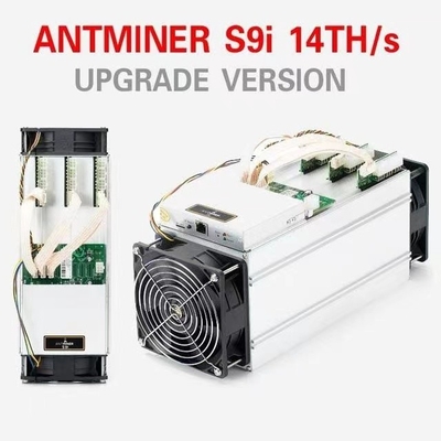 BTC Antคนขุดแร่ S9i 14 มือสอง 1350W 75dB พร้อมชิป SAMSUNG ASIC 10nm