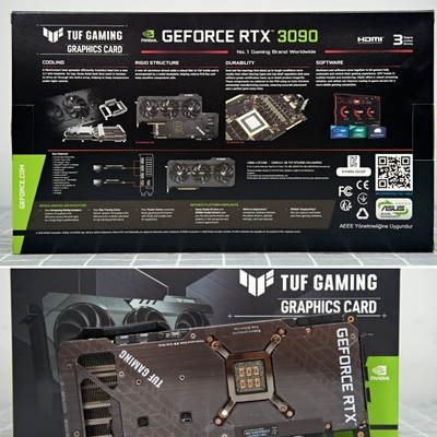 สีดำ 24GB ETH Mining Rig กราฟิกการ์ด ASUS TUF GeForce RTX 3090