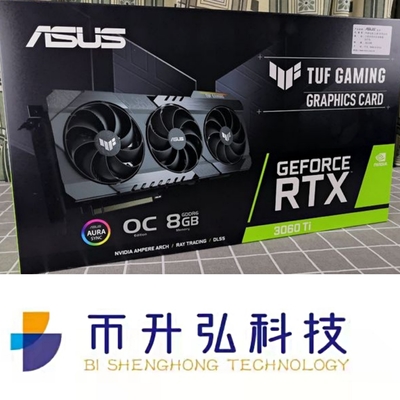 290W ASUS TUF GeForce RTX 3060TI OC 8GB 8pin 1665-1695MHz สีดำ