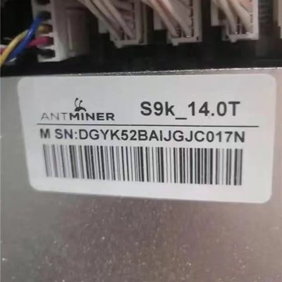 1148W Asic Bitmain Antคนขุดแร่ S9K 14T เครื่องขุดสกุลเงินดิจิทัลมือสอง