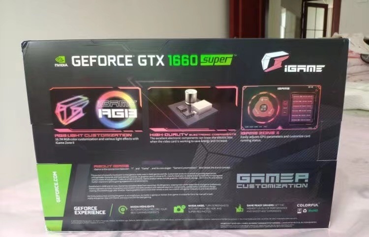 การ์ดจอ 6G ETH Mining Rig 1785MHZ Colorful IGaMe GeForce GTX 1660 Super Ultra